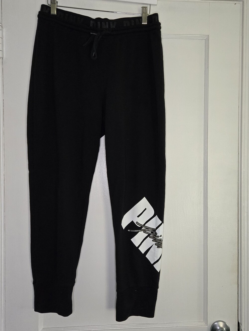 PINK Victoria's Secret Black Jogger Sweatpants Women's Large